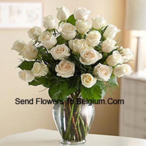 Ravishing 25 White Roses