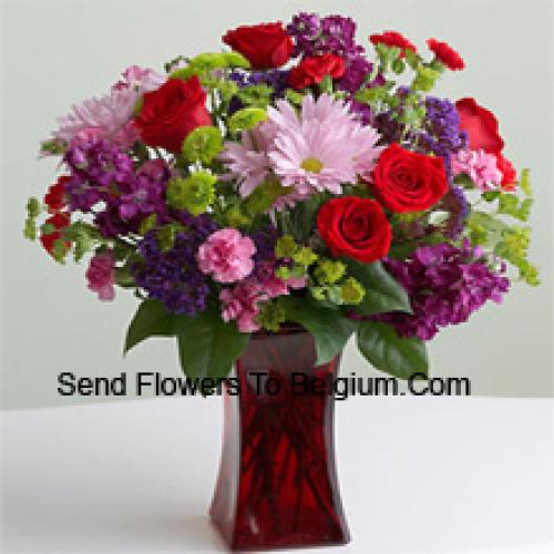 Lovely Roses and Carnations with Assorted Flowers