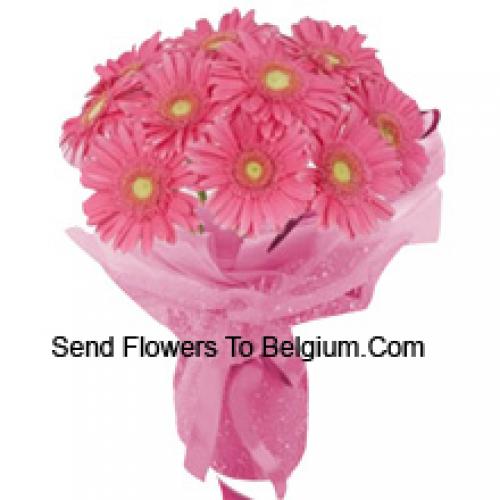 11 Pink Gerberas hand Bunch