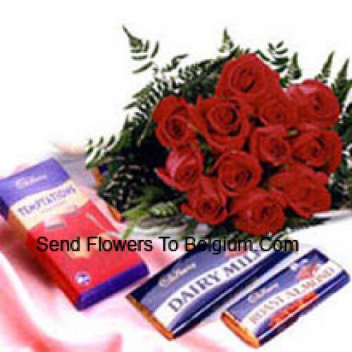 Red Roses with Yummy Chocolates