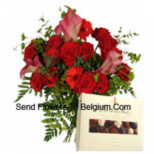 Roses and Gerberas with Imported Chocolates