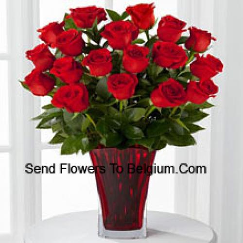 19 Red Roses with Pink Bow