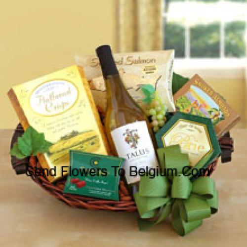 Elegant White Wine and Snack Basket